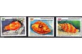 French Polynesia - 1996 , Shells , Stamp set of 3 MNH  (ebay) s. 3 $ / collag