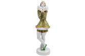 Figura tancerki - Pierrette, Schwarzburg, lata 20. XX w., proj. Dorothea Charol (1889 – 1963) porcelana, malatury i złocenia, znak wytwórni na spodzie, wys. 23,5 cm  (SDA - 6/2020 r.) w. 3.200 / s. 4.500 PLN